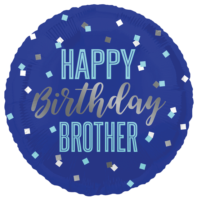 Happy Birthday Helium Ballon Blauw Brother Leeg 45cm