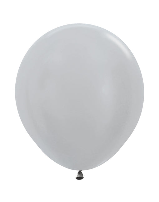 Ballonnen Pearl Silver 45cm 25st