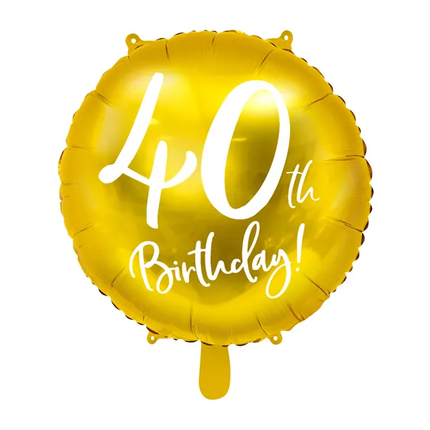 Helium Ballon 40Th Birthday Goud Leeg 45cm