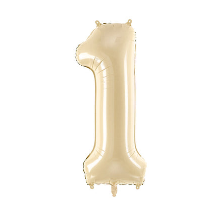 1 Jaar Cijfer Ballon Beige Leeg 72cm