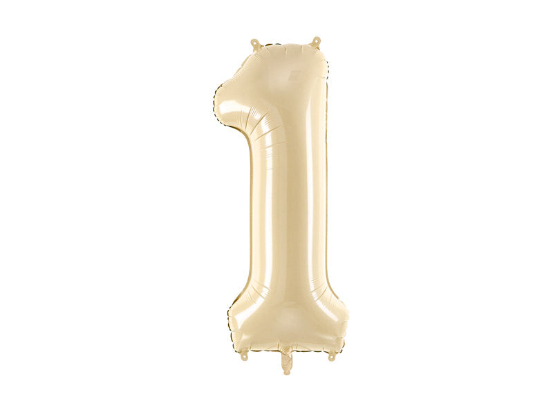 1 Jaar Cijfer Ballon Beige Leeg 72cm