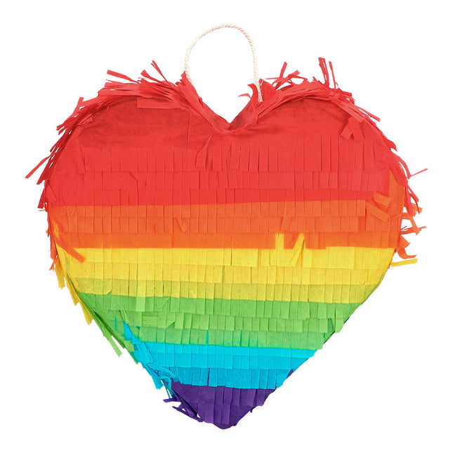 Regenboog Pinata Hart 20cm