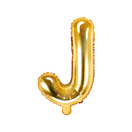 Folie Ballon Letter J Goud Leeg 35cm