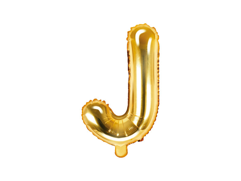 Folie Ballon Letter J Goud Leeg 35cm