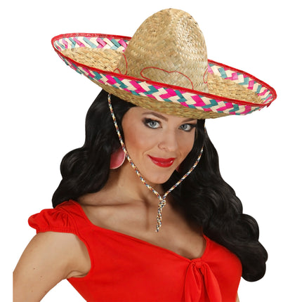 Gekleurde Sombrero Mexicaans 52cm