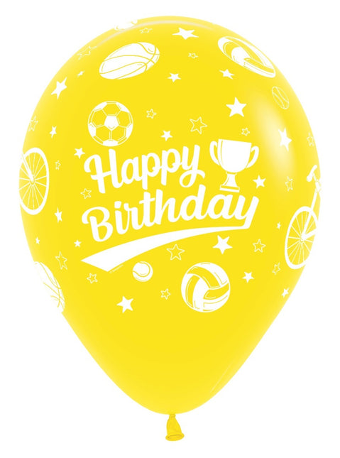 Ballonnen Happy Birthday Sport 30cm 25st