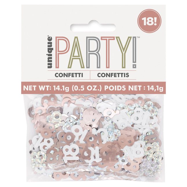 18 Jaar Confetti Zak Rose Goud 14gr