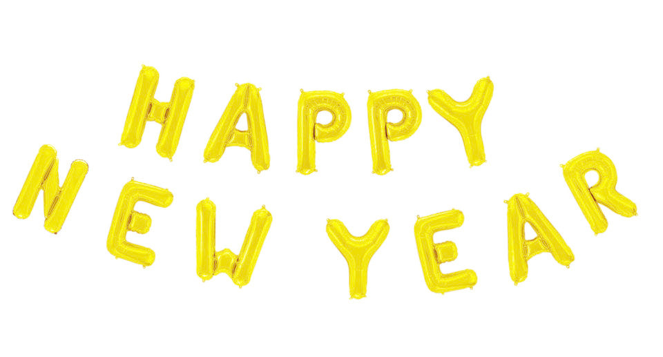 Letterslinger Happy New Year Goud