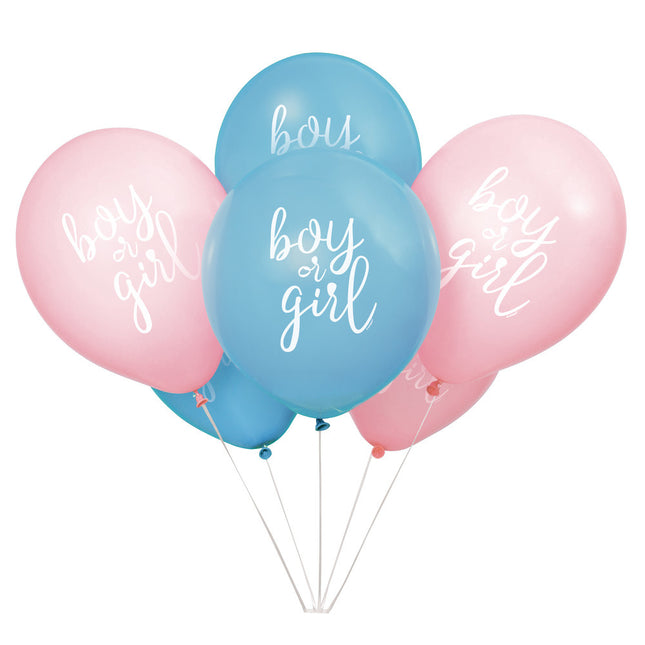 Gender Reveal Ballonnen Boy Or Girl 30cm 8st