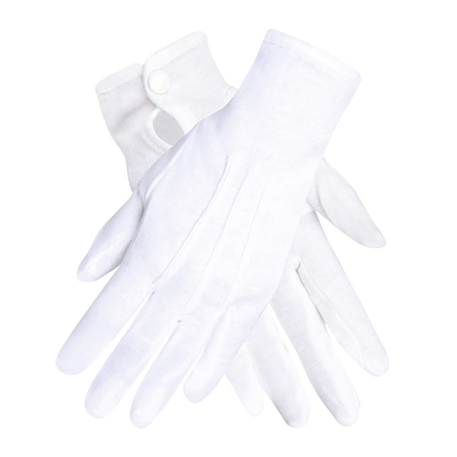 Witte Handschoenenen Drukknoop