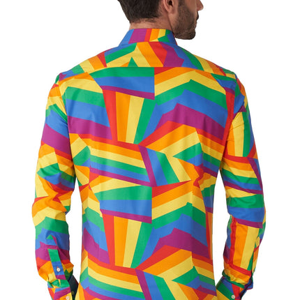 Zig Zag Regenboog Overhemd Heren OppoSuits