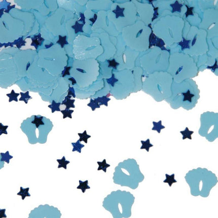 Tafelconfetti Voetjes Blauw 1cm 600st