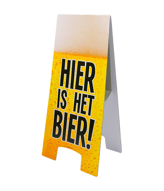 Warning Sign Hier is het Bier 62,5cm