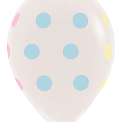 Ballonnen Pastel Polka Dots Clear 30cm 25st