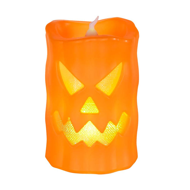 Halloween Pompoen Led-Kaars 10cm