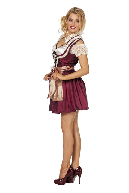 Bordeaux Rode Dirndl Jurk Oktoberfest Dames