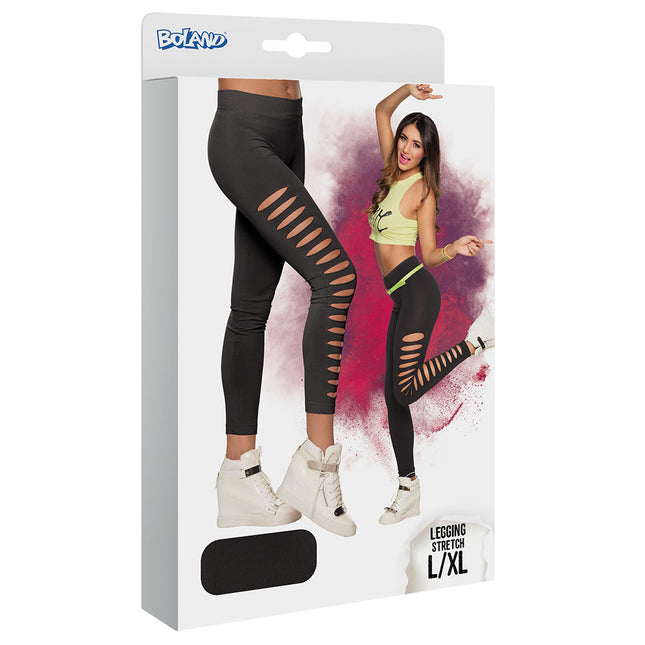 Zwarte Legging Gaten L-XL