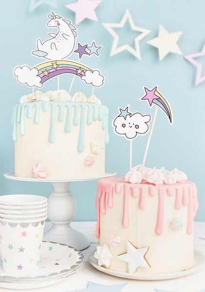 Unicorn Taart Topper Set 5 delig