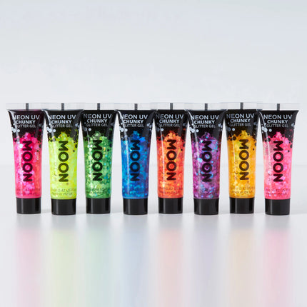 Moon Glow Neon UV Chunky Glitter Gel Hot Pink 12ml