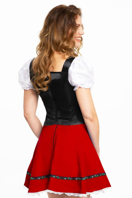 Dirndl Jurk Oktoberfest Rood Witte Strik