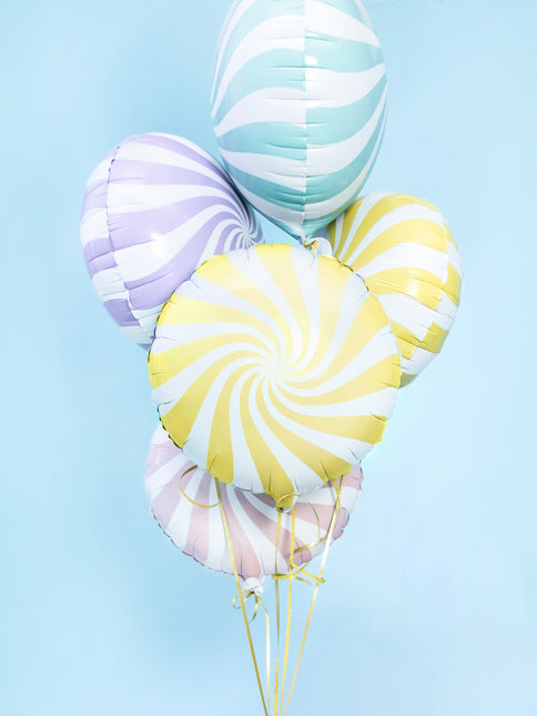 Helium Ballon Lichtgeel Swirl 45cm leeg