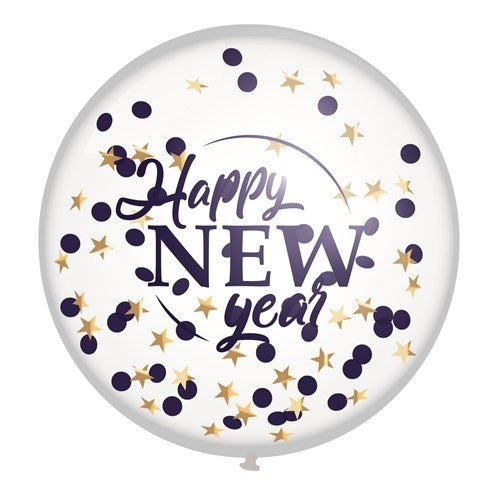 Happy New Year Confetti Ballon 60cm