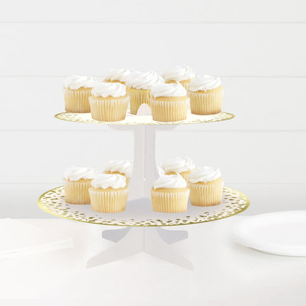 Cupcake Standaard Goud Karton 35cm