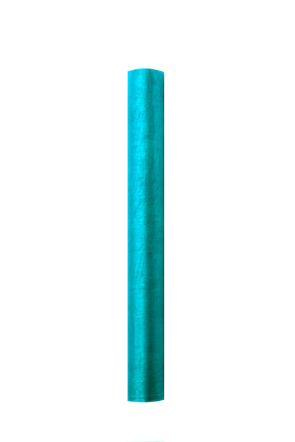 Turquoise Organza Stof 36cm 9m