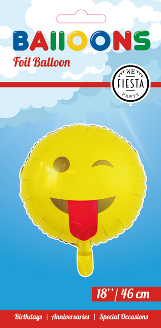 Helium Ballon Emoji Tong 45cm leeg