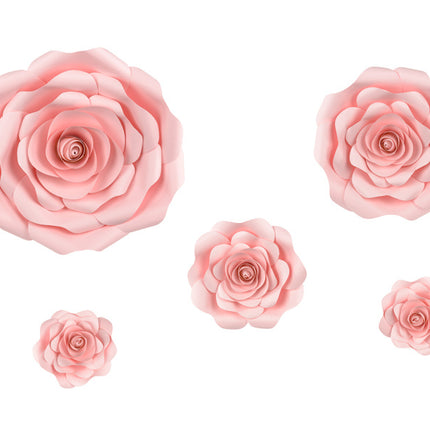 Wanddecoratie Bloemen Roze 5st