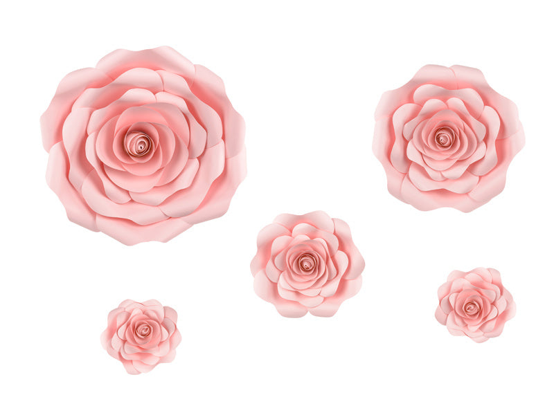 Wanddecoratie Bloemen Roze 5st