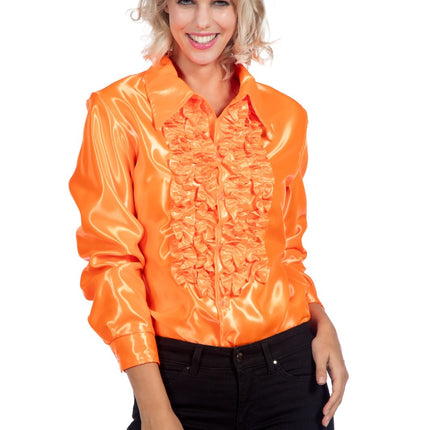 Disco Blouse Ruches Oranje