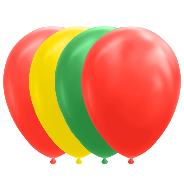 Rood Geel Groene Ballonnen 30cm 10st