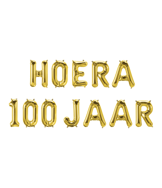 Gouden Ballonnen Set 100 Jaar Hoera 1,9m