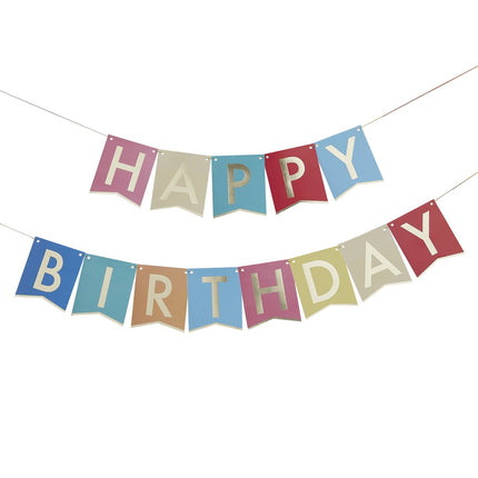 Gekleurde Happy Birthday Letterslinger 1,7m