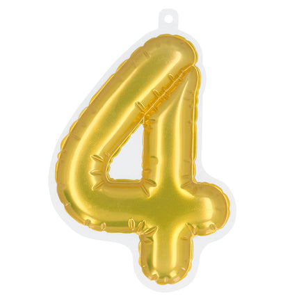 Gouden 4 Jaar Stickers Folieballon 20cm