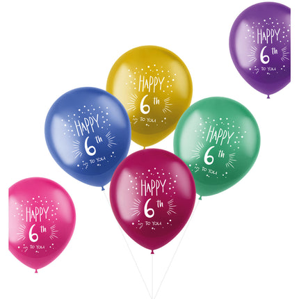 Ballonnen 6 jaarHappy 6th 33cm 6st