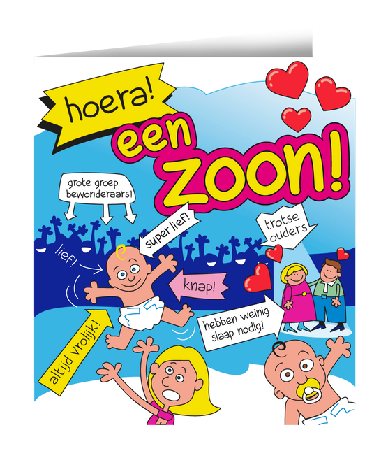 Wenskaart Zoon 16,5cm