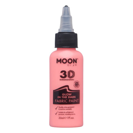 Moon Glow Glow in the Dark Fabric Paint Red 30ml