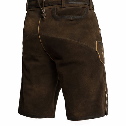 Lederhose Leer Kort Bruin en Riem