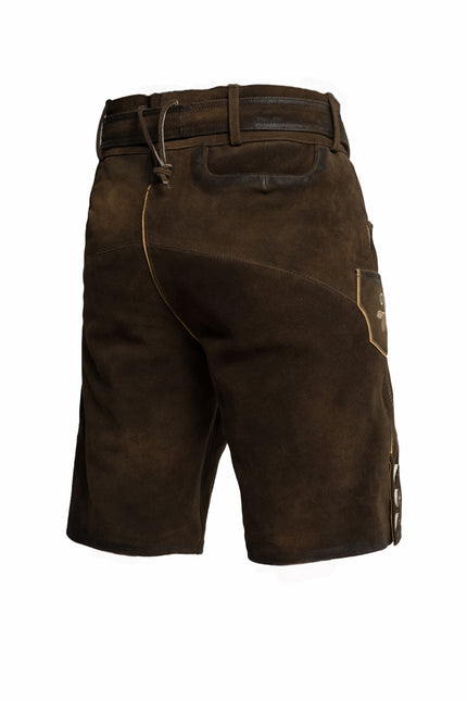 Lederhose Leer Kort Bruin en Riem