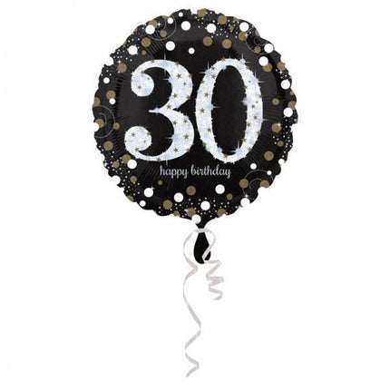 Helium Ballon 30 Jaar Zilver 43cm leeg