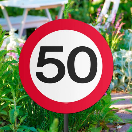 Tuinbord 50 Jaar Verkeersbord 52cm