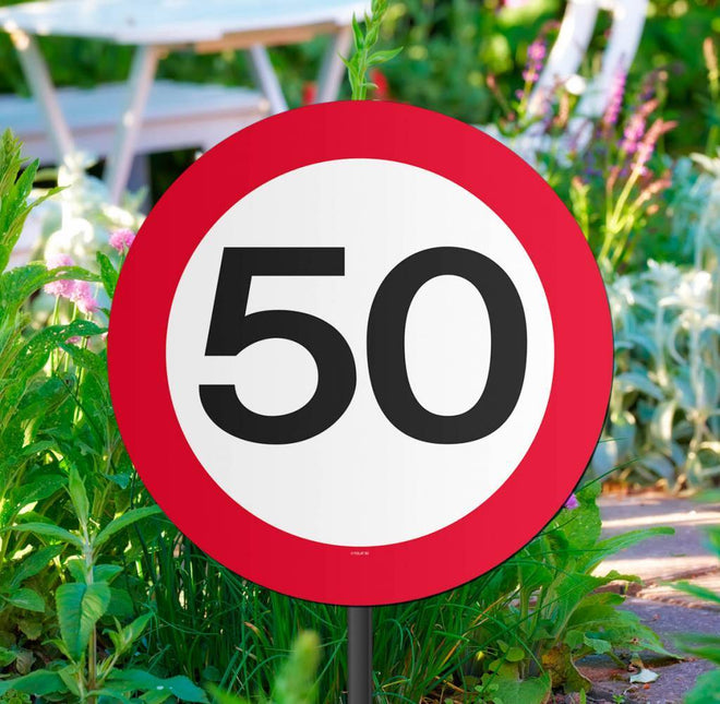 Tuinbord 50 Jaar Verkeersbord 52cm