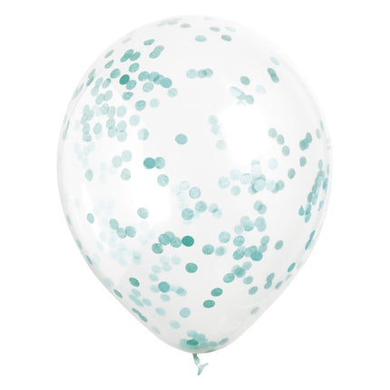 Confetti Ballonnen Turquoise 40cm 6st