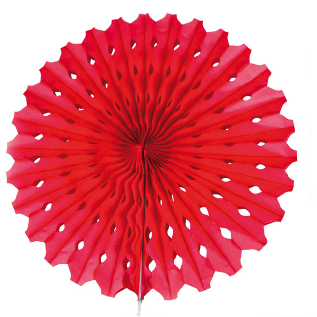 Papieren Waaier Rood 45cm