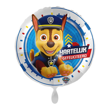 Paw Patrol Helium Ballon Hartelijk Gefeliciteerd Leeg 43cm