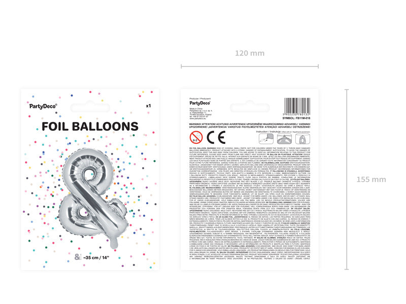 Folie Ballon Letter & Zilver Leeg 35cm