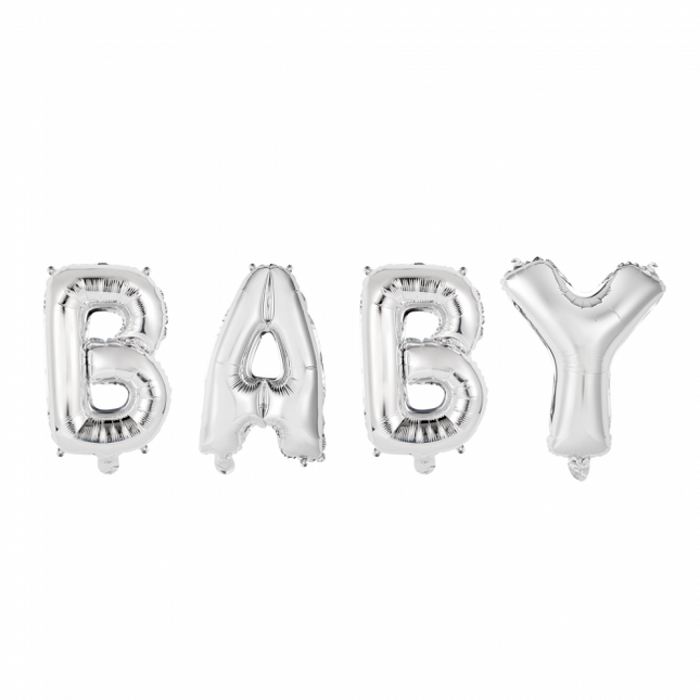 Ballonnen Letter Set Baby Zilver 41cm