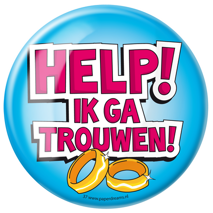 Button Help Ik ga Trouwen 10,2cm